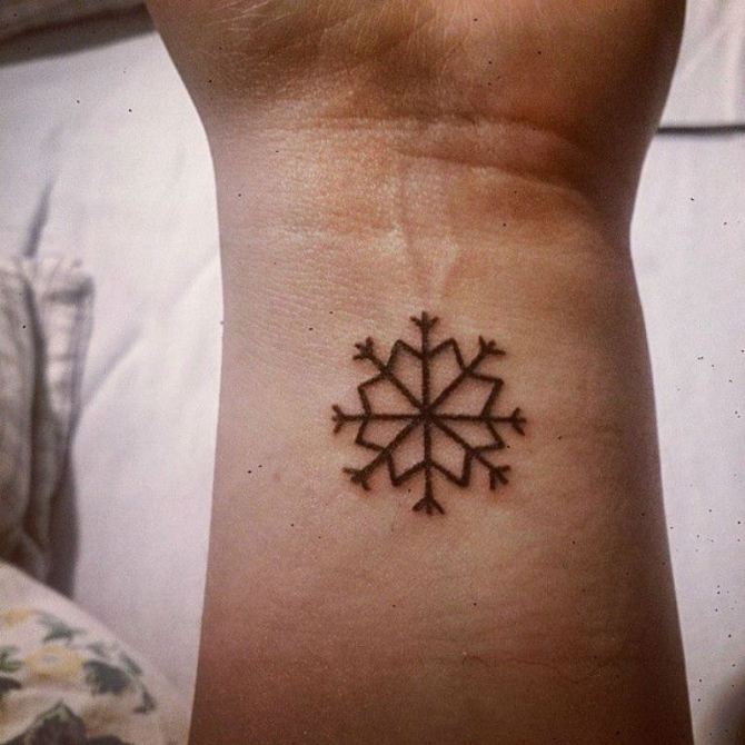 Snowflake Wrist Tattoo