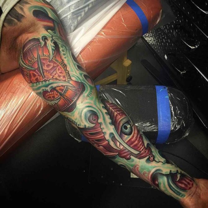 Biomechanical Arm Tattoo Sleeve
