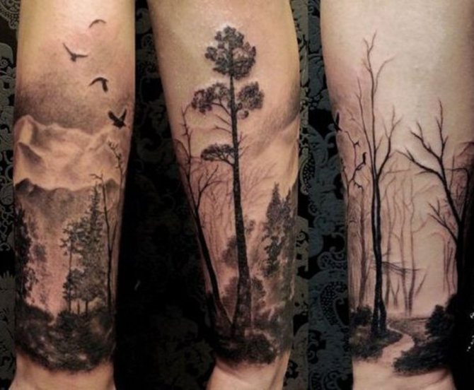 Forest and Mountain Tattoo