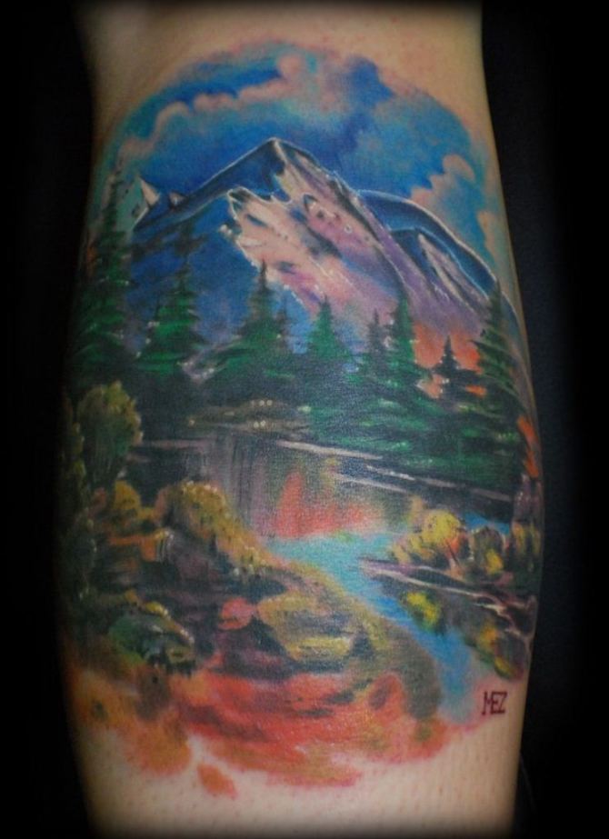 Mountain Scenery Tattoo