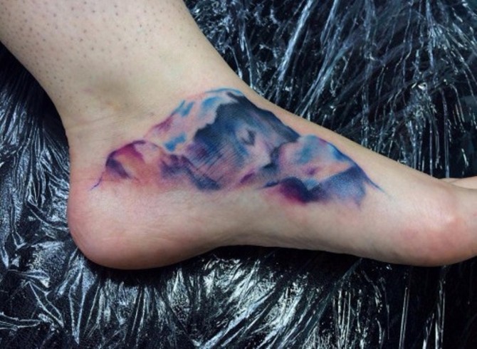 Mountain Tattoo on Foot