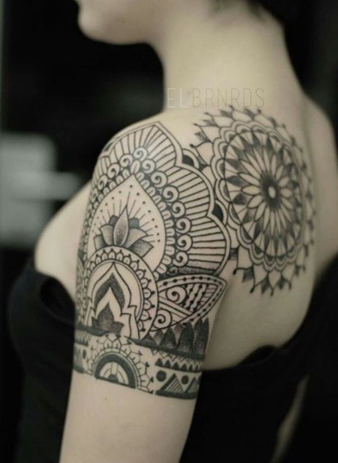 Back Shoulder Tattoo for Women