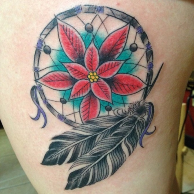 Dreamcatcher Flower Tattoo