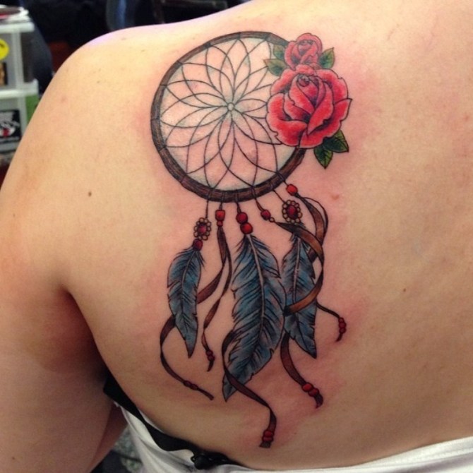 Dreamcatcher Rose Tattoo