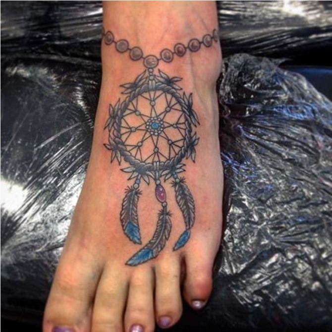 Dreamcatcher Tattoo Foot