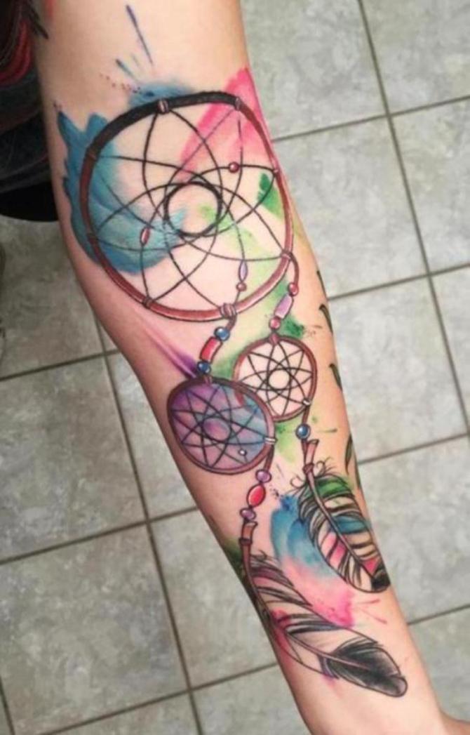 Dreamcatcher Watercolor Tattoo