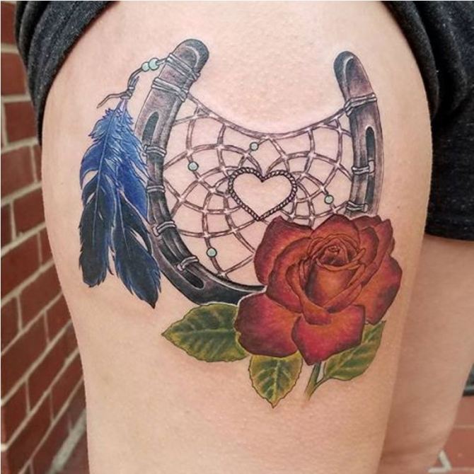 Horseshoe Dreamcatcher Tattoo