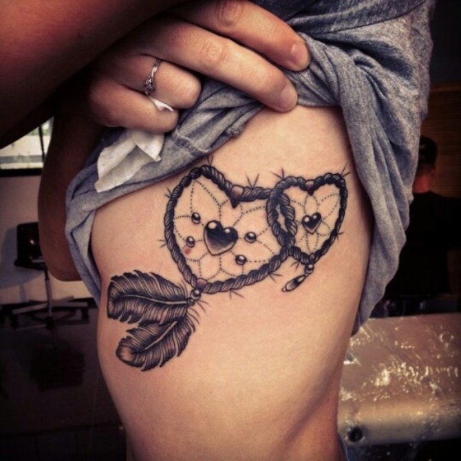 Heart Shaped Dreamcatcher Tattoo