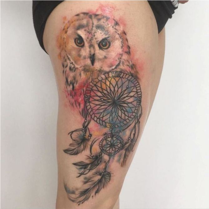 Owl Dreamcatcher Tattoo