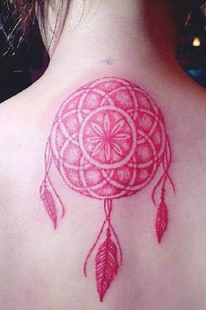 Pink Dreamcatcher Tattoo