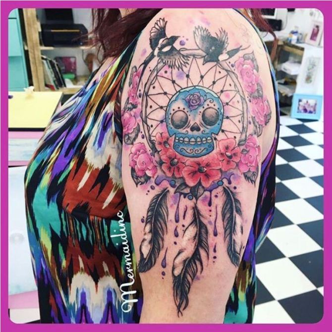 Skull Dreamcatcher Tattoo