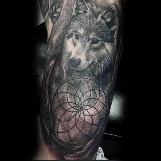 Wolf Tattoo Dreamcatcher