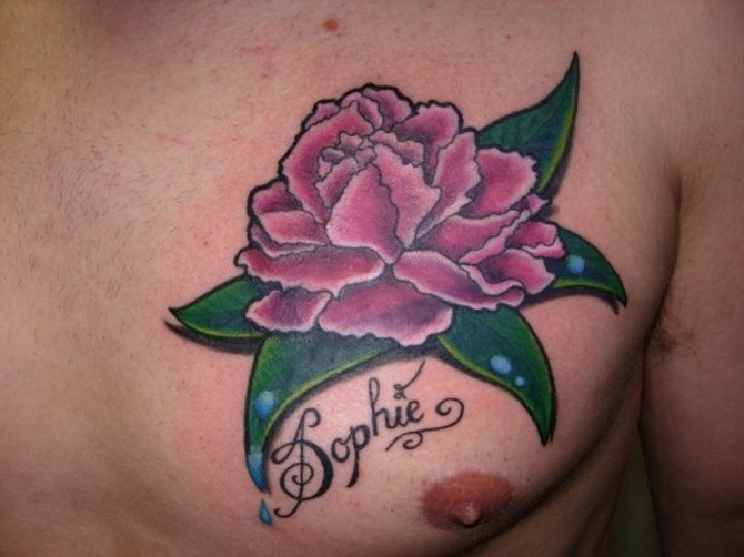 06-Carnation-Flower-Tattoo-on_Chest