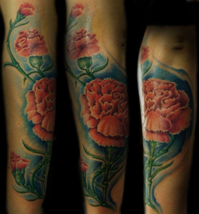 13-carnation-Tattoo-Sleeve