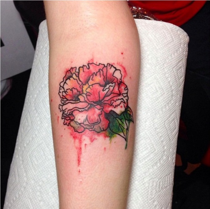 16-Pink-Carnation-Tattoo-Arm