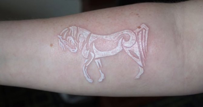 04 Horse White Tattoo - 30 White Tattoos