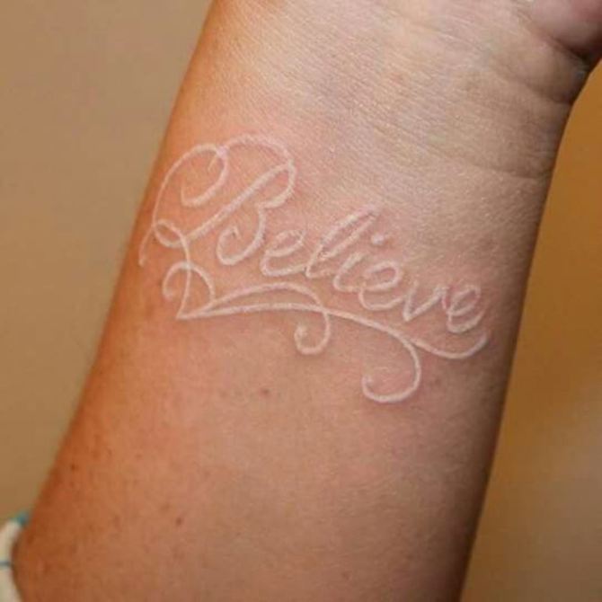 30 White Tattoo Writing - 30 White Tattoos