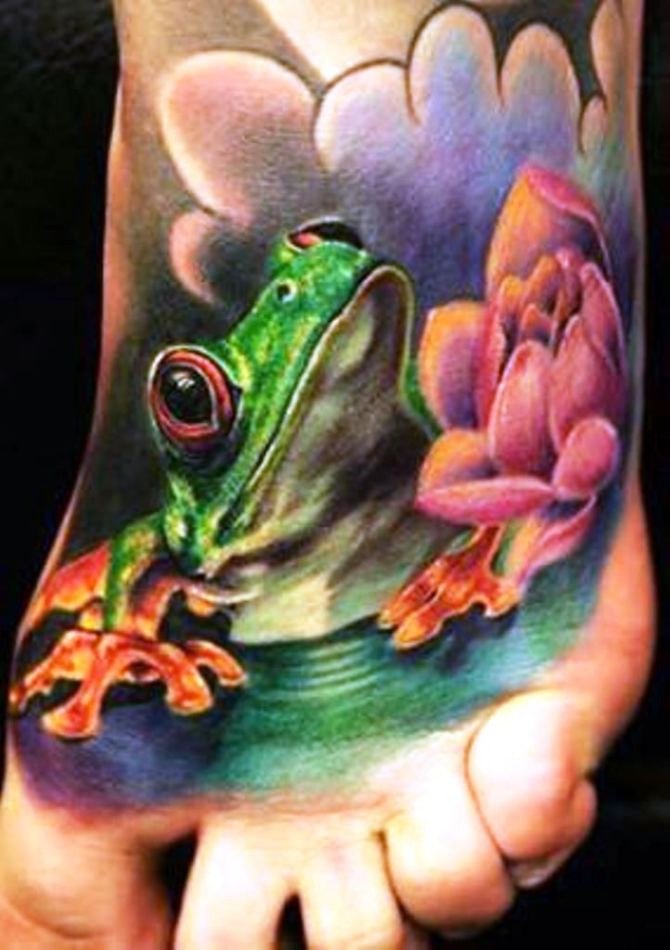 09 Frog Lily Pad Tattoo Designs - 40 Frog Tattoos