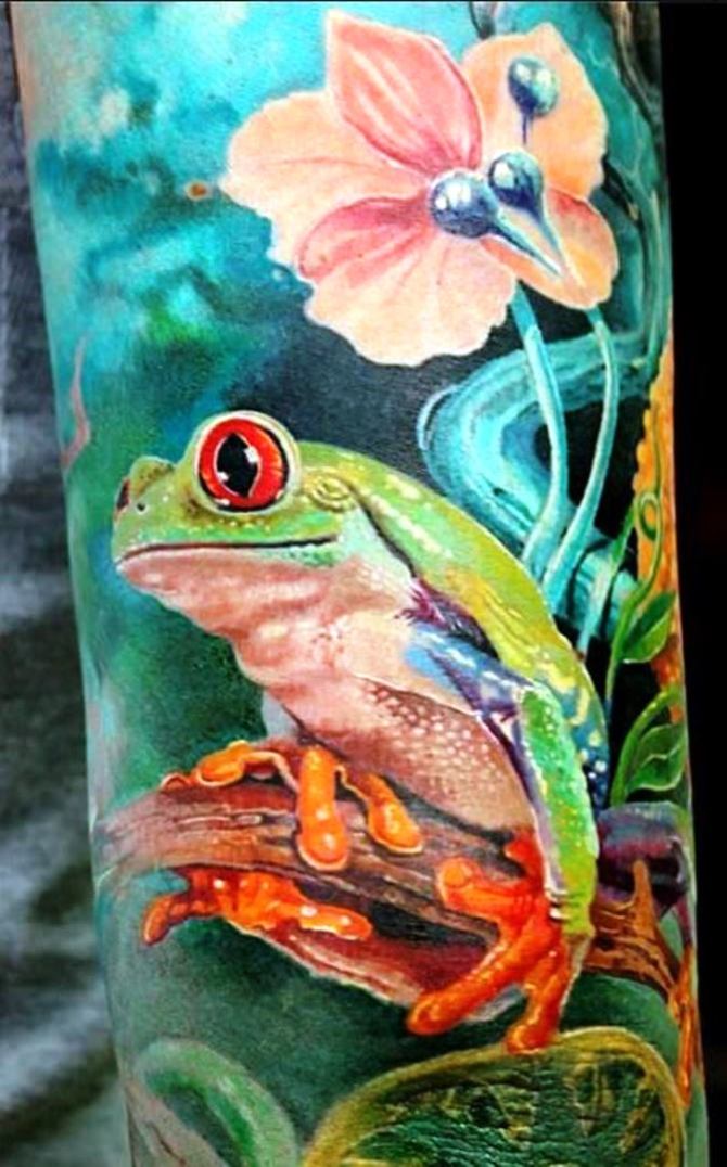 11 Frog on Lily Pad Tattoo - 40 Frog Tattoos