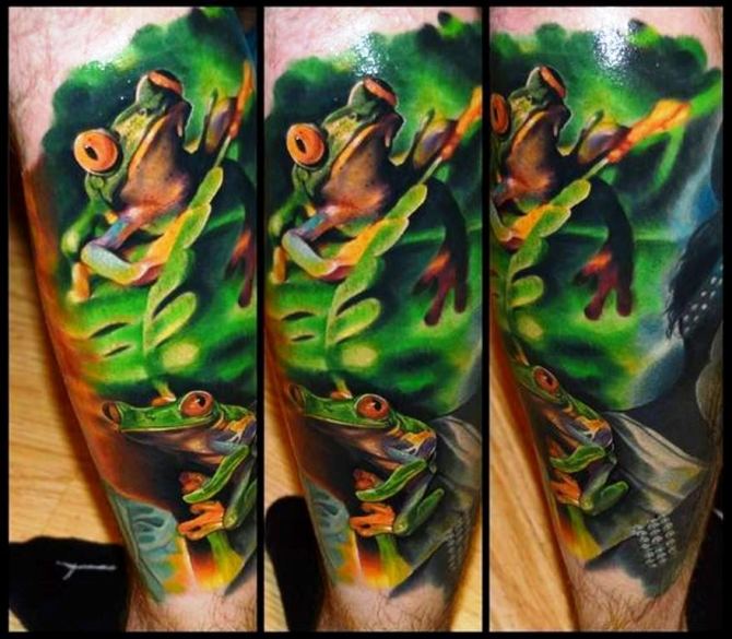 37 Tree Frog Tattoo on Arm - 40 Frog Tattoos