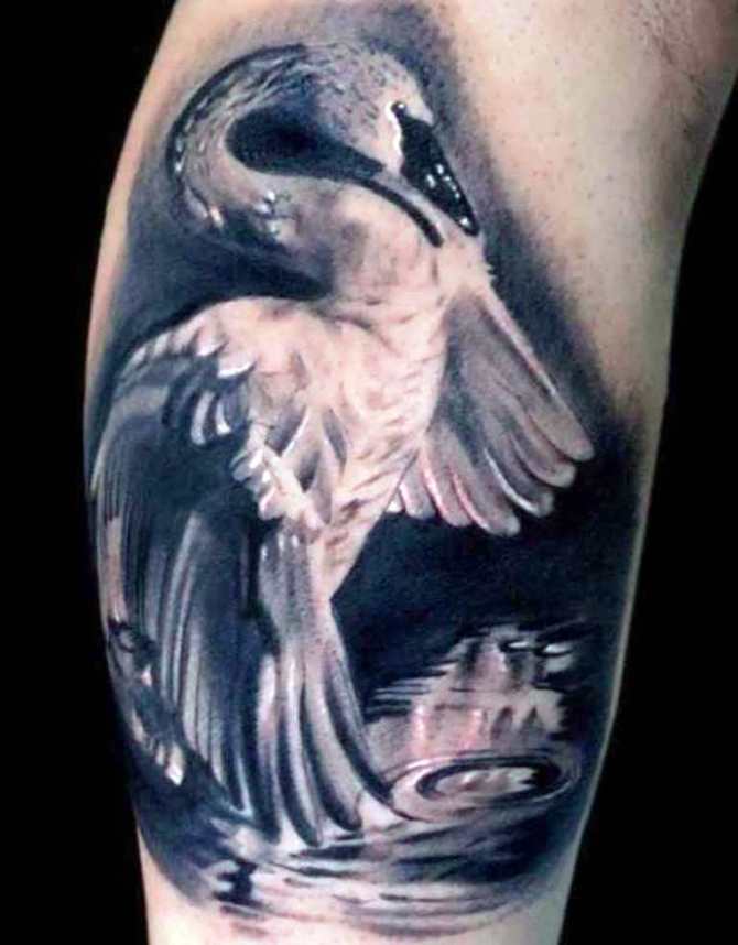 21 White Swan Lake Tattoo - 25 Swan Tattoos