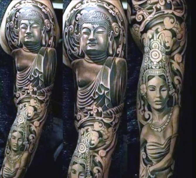 41 Tattoo Sleeve Buddhist Symbols