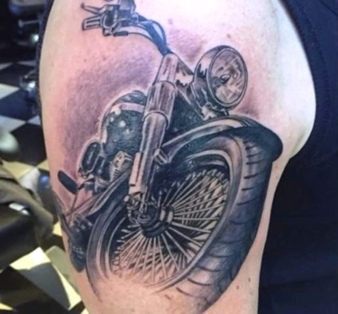 21 Motorcycle Wheel Tattoo