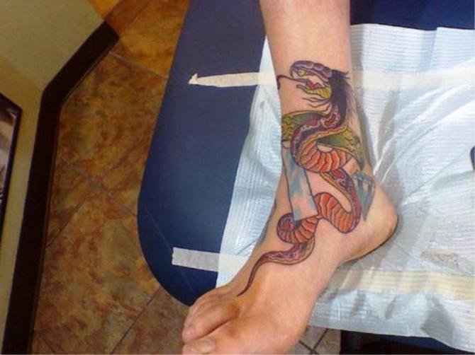 Snake Leg Tattoo