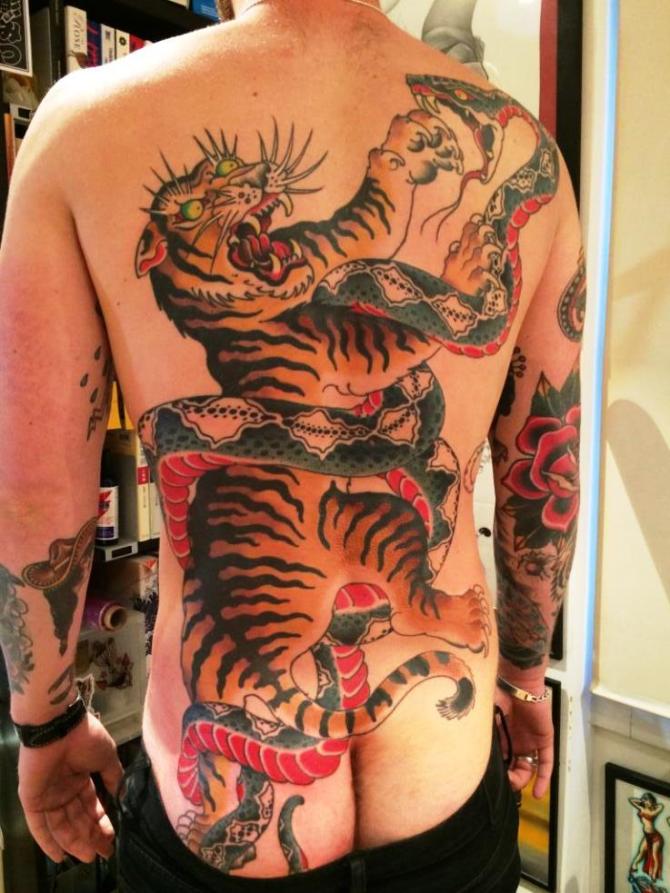 Tiger and Snake Tattoo