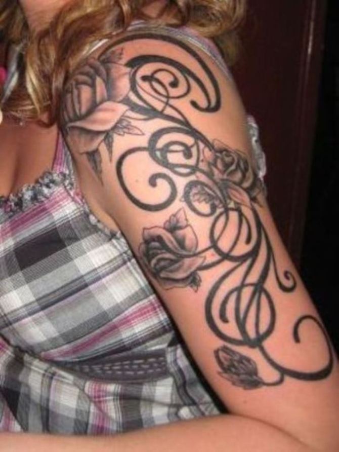 Upper Arm Tattoo for Female