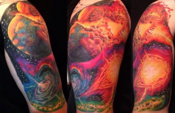 Space Tattoo Half Sleeve