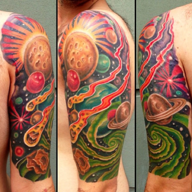 Space Half Sleeve Tattoo