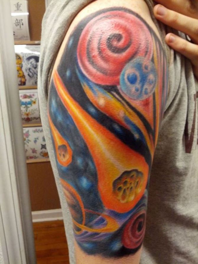  Space Tattoo Half Sleeve