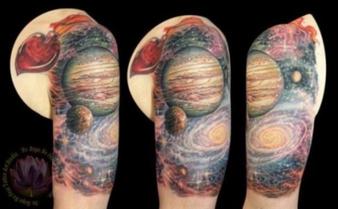 Black and White Galaxy Tattoo