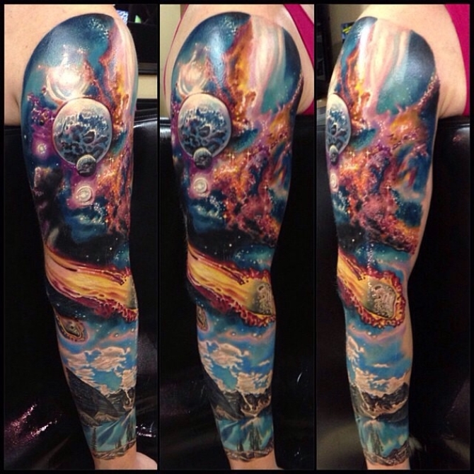 Space Full Sleeve Tattoo