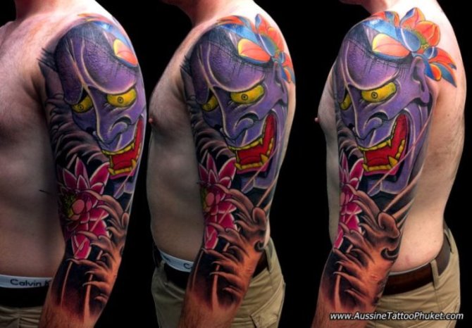 Hannya Mask Tattoo Sleeve