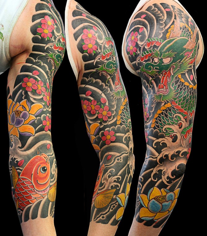 Tattoo Japanese Style - 60 Japanese Sleeve Tattoos <3 <3