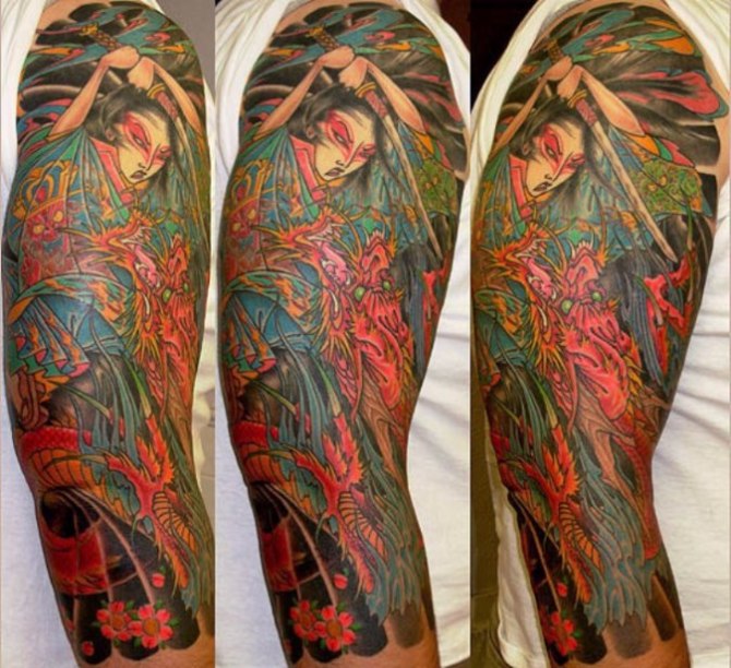 Japanese Warrior Tattoo Sleeve