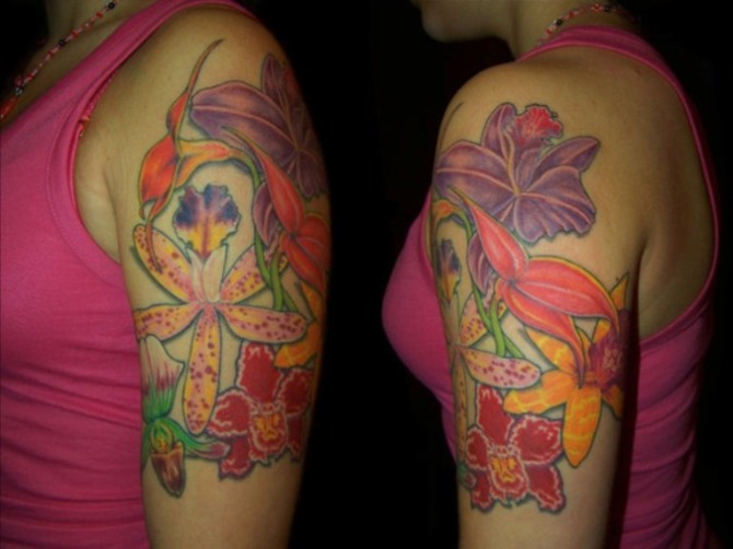 Flower Sleeve Tattoos for Women