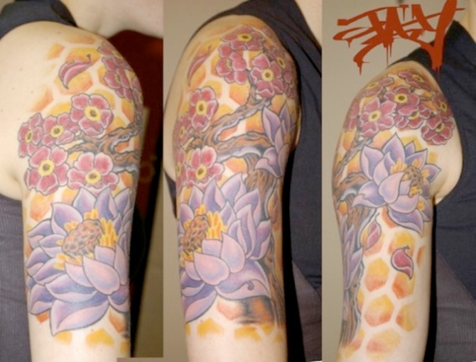 Lotus Flower Tattoo Sleeve