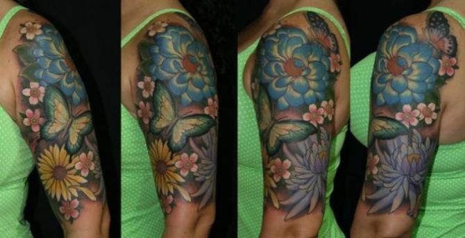  Floral Half Sleeve Tattoo - 30+ Flower Sleeve Tattoos <3 <3