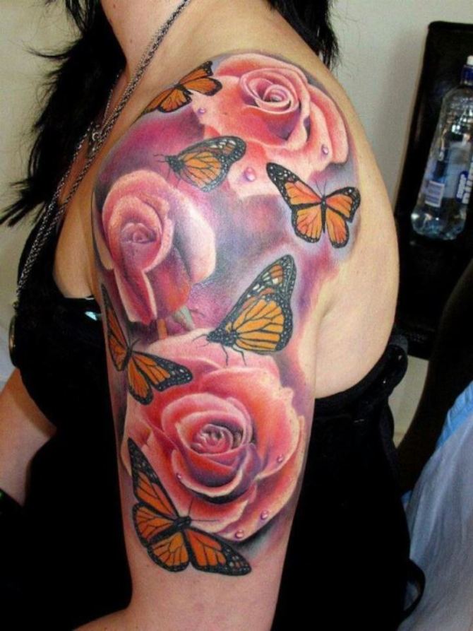Rose and Butterfly Tattoo Designs