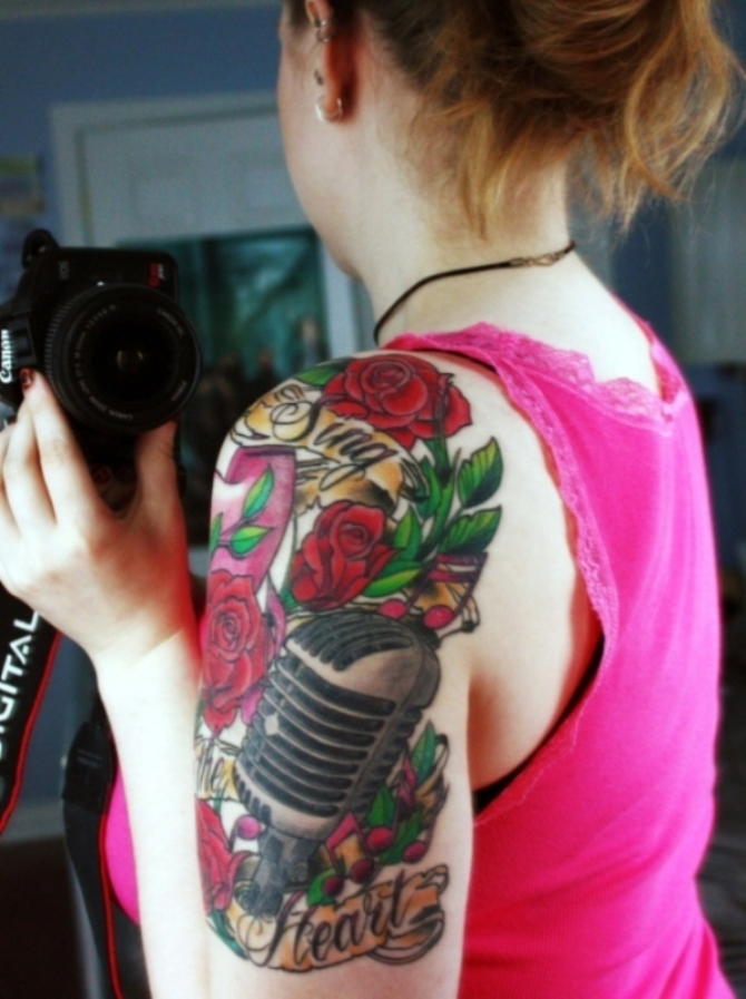 Girl Half Sleeve Tattoo