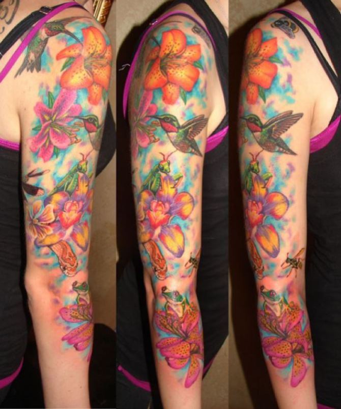 Full Arm Colored Tattoo