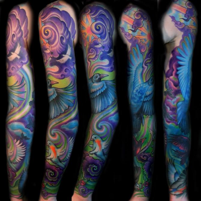 Colorful Half Sleeve Tattoo