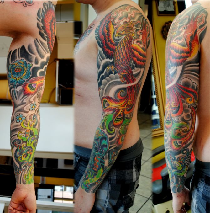 Japanese Phoenix Tattoo Sleeve