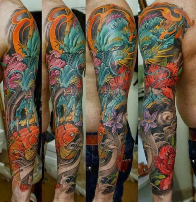 Dragon Tattoo on Arm - 20 Color Sleeve Tattoos <3 <3