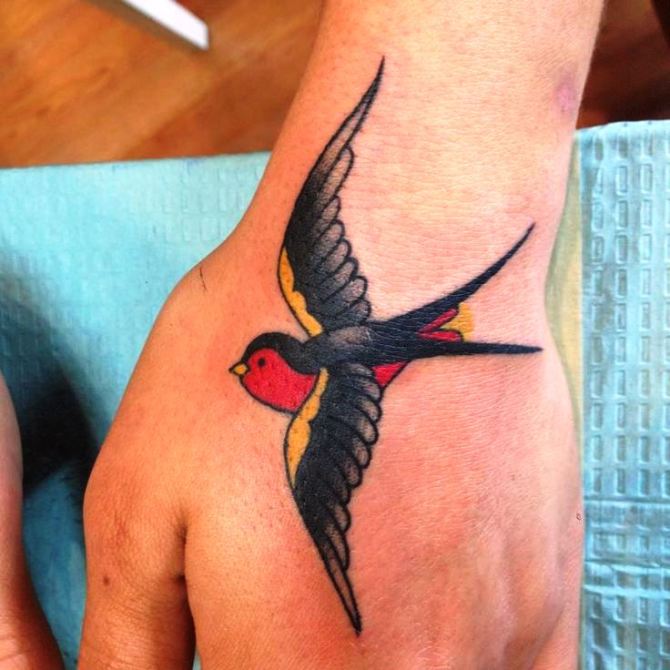 Swallow Tattoo Hand