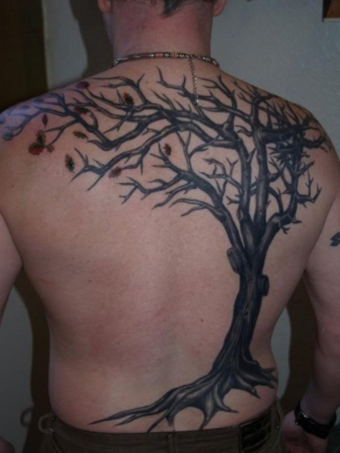 Tree Back Tattoo Men