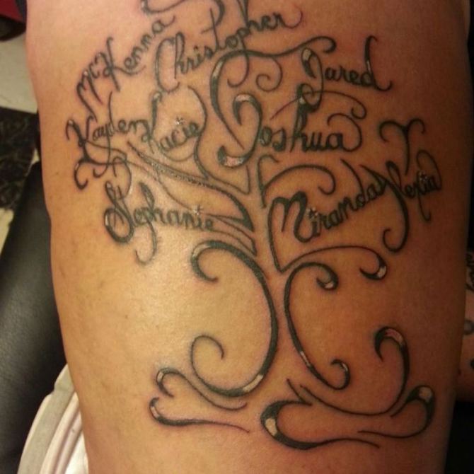 Tree with Names Tattoo